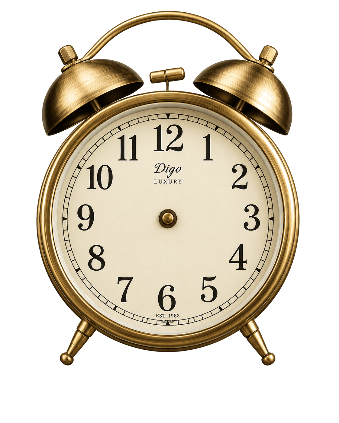 Gold analog alarm clock